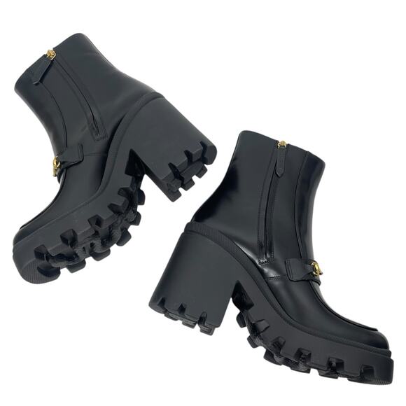 Gucci Magnum Calf Leather Horsebit Lug Sole Boots Black Size 40 - Picture 10 of 16